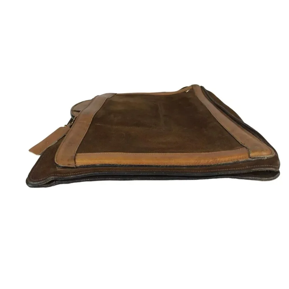 Michael Scott Unisex Adult Brown Suede‎ Double Top Handle Briefcase Bag